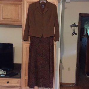 Brown Vest/Paisley Skirt Suit